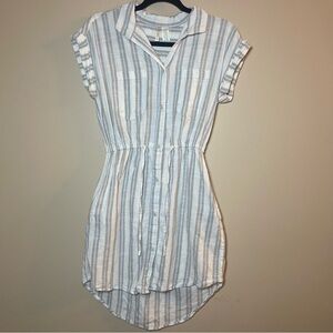 Japna Blue and White Striped Mini Dress